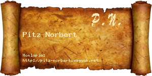 Pitz Norbert névjegykártya